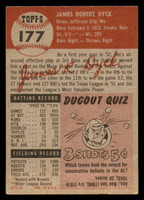 1953 Topps #177 Jim Dyck Very Good RC Rookie  ID: 296036