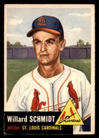 1953 Topps #168 Willard Schmidt Very Good RC Rookie  ID: 296021