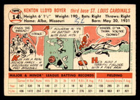 1956 Topps #14B Ken Boyer White Backs Writing on Back 