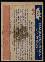 1959 Fleer Ted Williams #26 1946 - Off To A Flying Start Excellent+ 