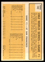 1963 Topps #142 World Series Game 1 Yanks' Ford Wins Series Opener Very Good  ID: 261338