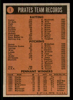 1972 Topps #   1 World Champions Pirates Ex-Mint  ID: 294172