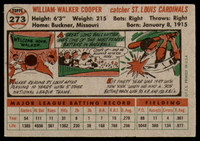 1956 Topps #273 Walker Cooper Excellent+  ID: 259652