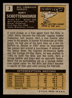 1971 Topps #   3 Marty Schottenheimer Excellent RC Rookie  ID: 297564