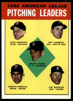 1963 Topps #   8 Terry/Donovan/Herbert/Pascual/Bunning AL Pitching Leaders Ex-Mint  ID: 261301