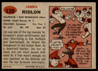 1957 Topps #139 Jim Ridlon DP Excellent+ RC Rookie  ID: 252612
