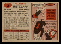 1957 Topps #2 Pete Retzlaff Very Good RC Rookie  ID: 270325