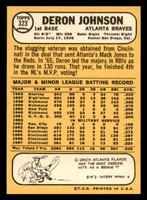 1968 Topps #323 Deron Johnson Near Mint  ID: 287509