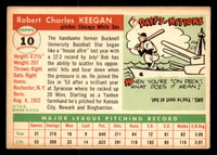 1955 Topps #10 Bob Keegan UER Very Good  ID: 296325