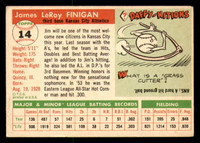 1955 Topps #14 Jim Finigan Very Good RC Rookie  ID: 296332