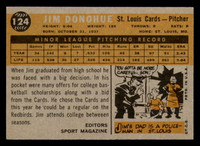 1960 Topps #124 Jim Donohue RS Near Mint+ RC Rookie 