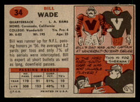 1957 Topps #34 Bill Wade Very Good 