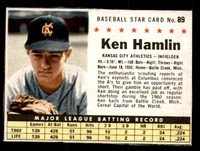 1961 Post Cereal #89 Ken Hamlin Ex-Mint  ID: 280325