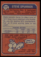 1973 Topps #481 Steve Spurrier Ex-Mint  ID: 244510