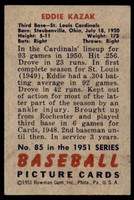 1951 Bowman #85 Eddie Kazak Excellent+  ID: 209883