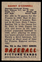 1951 Bowman #93 Danny O'Connell Excellent+ RC Rookie 