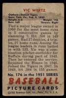 1951 Bowman #176 Vic Wertz G-VG  ID: 226899