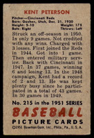 1951 Bowman #215 Kent Peterson Excellent  ID: 226984