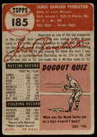 1953 Topps #185 Jim Pendleton UER Very Good RC Rookie  ID: 219320