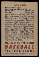 1951 Bowman #197 Bob Cain Very Good  ID: 226935