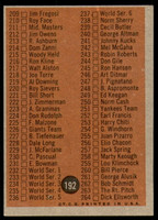 1962 Topps #192 Checklist 177-264 Excellent+  ID: 236418