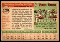 1955 Topps #128 Ted Lepcio Excellent+  ID: 228067
