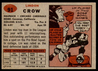 1957 Topps #91 Lindon Crow DP Ex-Mint  ID: 246564