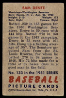 1951 Bowman #133 Sam Dente G-VG 