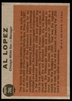 1962 Topps #286 Al Lopez MG Excellent+  ID: 250228