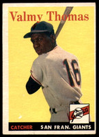 1958 Topps #86 Valmy Thomas Excellent RC Rookie  ID: 229084