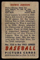 1951 Bowman #123 Howie Judson G-VG 