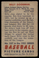 1951 Bowman #237 Billy Goodman Good  ID: 227112