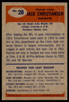 1955 Bowman #28 Jack Christiansen Very Good  ID: 243764