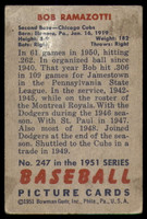 1951 Bowman #247 Bob Ramazzotti Good RC Rookie  ID: 227159
