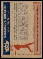 1959 Fleer Ted Williams #51 May 16, 1954 Ted Is Patched Up Very Good 