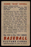 1951 Bowman #252 Homer Howell Good RC Rookie  ID: 227190