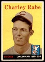1958 Topps #376 Charley Rabe Excellent+ RC Rookie  ID: 221644