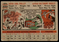 1956 Topps #222 Dave Philley Very Good  ID: 220622