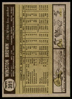 1961 Topps #391 Winston Brown Near Mint RC Rookie 