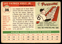 1955 Topps #36 Leo Kiely UER Very Good  ID: 214551