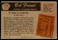 1955 Bowman #57 Bob Friend Very Good  ID: 249653