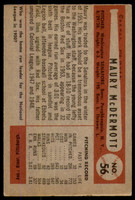 1954 Bowman #56 Mickey McDermott Very Good  ID: 213574