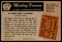 1955 Bowman #46 Mickey Vernon Very Good  ID: 228425