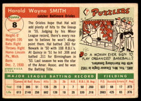 1955 Topps #8 Hal Smith UER Very Good RC Rookie  ID: 223098