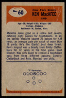 1955 Bowman #60 Ken MacAfee Excellent RC Rookie  ID: 243887