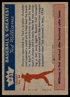 1959 Fleer Ted Williams #51 May 16, 1954 Ted Is Patched Up G-VG  ID: 235193
