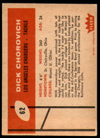 1960 Fleer #62 Dick Chorovich Ex-Mint  ID: 244603