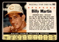 1961 Post Cereal #190 Billy Martin Very Good  ID: 297898