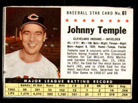 1961 Post Cereal #61 Johnny Temple Excellent  ID: 280246