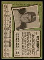 1971 Topps # 45 Jim Hunter Excellent 